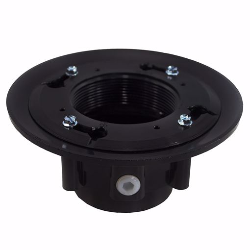Picture of 3" x 4" ABS Heavy Duty Drain Base with Clamping Ring and Primer Tap, for 3-1/2" Spud