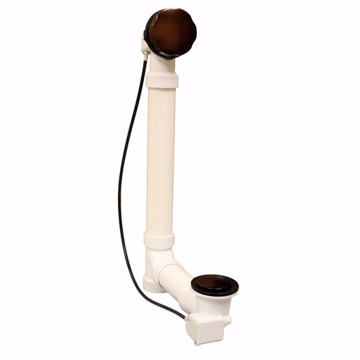 Picture of Old World Bronze 27" Cable Drive Toe Touch Bath Waste Kit, PVC