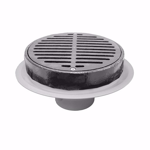 Picture of 2" Heavy Duty Traffic PVC Floor Drain with Full Cast Iron Grate and Ring