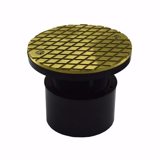 Picture of 2" x 3" ABS Cleanout with 4-1/4" Polished Brass Cover and Plug