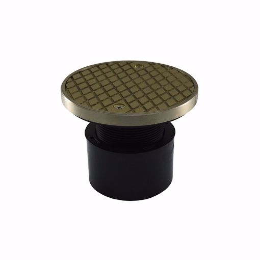 Picture of 2" x 3" ABS Cleanout with 4-1/4" Nickel Bronze Cover, Grout Ring, and Plug