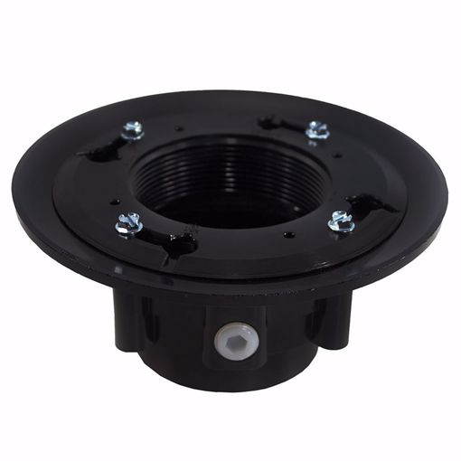 Picture of 3" x 4" ABS Heavy Duty Drain Base with Clamping Ring and Primer Tap, for 3" Spud