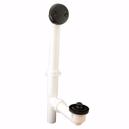 Picture of Black Two-Hole Friction Lift Bath Waste Kit, Tubular Full Kit, PVC