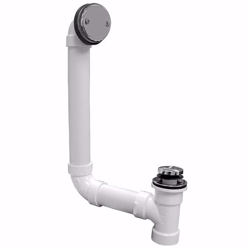 Picture of Chrome Plated Two-Hole Toe Touch Bath Waste Kit, Direct T-Waste Full Kit, PVC