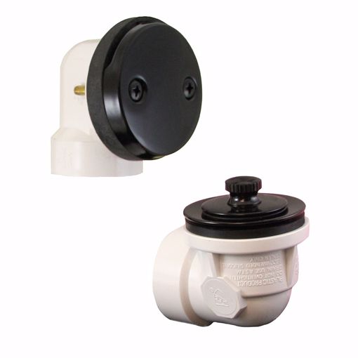 Picture of Black Two-Hole Friction Lift Bath Waste Kit, Standard Half Kit, PVC