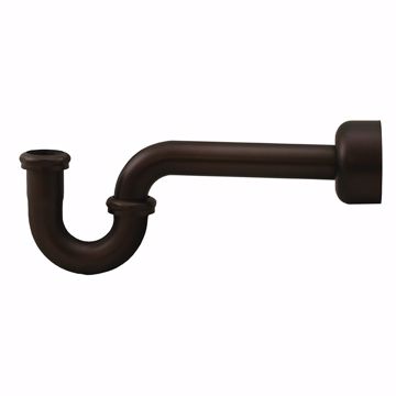 Picture of Oil Rubbed Bronze 1-1/4" OD Brass Tubular P-Trap with Box Escutcheon
