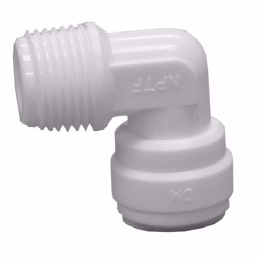 Picture of 1/4" Tube OD x 1/4" MIP Plastic Push On 90° Elbow
