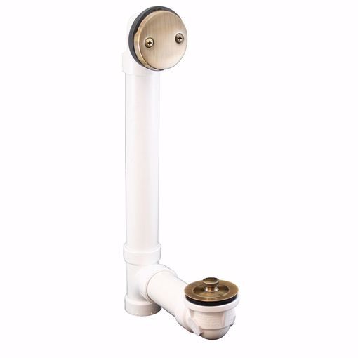 Picture of Antique Brass Two-Hole Lift and Turn Bath Waste Kit, Standard Full Kit, PVC