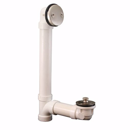 Picture of Brushed Nickel Two-Hole Friction Lift Bath Waste Kit, Standard Full Kit, PVC