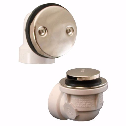 Picture of Polished Nickel Two-Hole Toe Touch Bath Waste Kit, Standard Half Kit, PVC