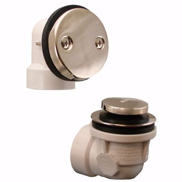 Picture of Polished Stainless Two-Hole Toe Touch Bath Waste Kit, Standard Half Kit, PVC