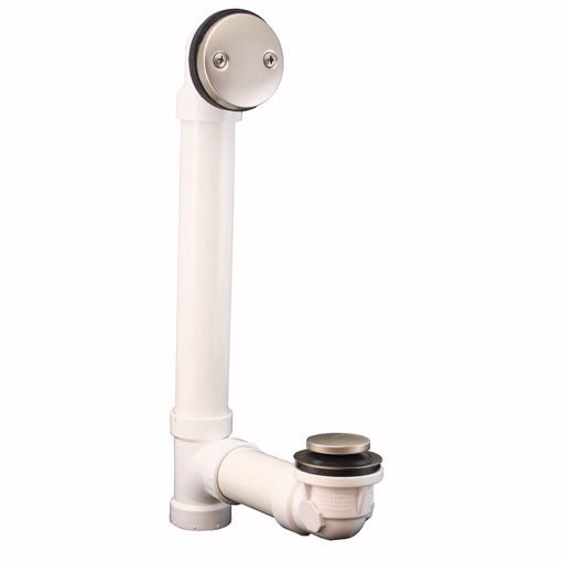 Picture of Brushed Nickel Two-Hole Toe Touch Bath Waste Kit, Standard Full Kit, PVC