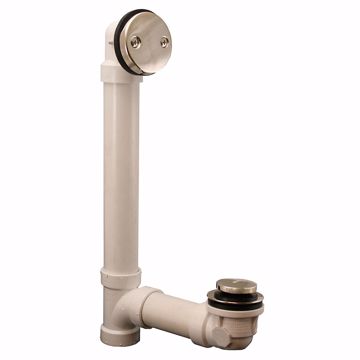 Picture of Polished Stainless Two-Hole Toe Touch Bath Waste Kit, Standard Full Kit, PVC