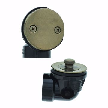 Picture of Antique Nickel Two-Hole Lift and Turn Bath Waste Kit, Standard Half Kit, ABS