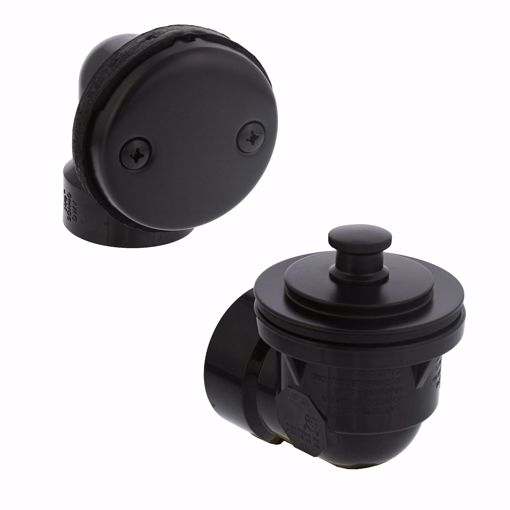 Picture of Black Two-Hole Friction Lift Bath Waste Kit, Standard Half Kit, ABS