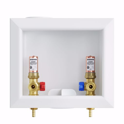 Picture of Washing Machine Box, Center Outlet with Water Hammer Arrestor, 3/8" PEX Connection