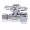 Picture of 1/2" FIP x 3/8" OD Comp Quarter-Turn Straight Supply Stop Valve with Cross Handle, Chrome Plated