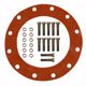 Picture of 12" Red Rubber Full Face Gasket Kit, 7/8" x 4" Bolt Size