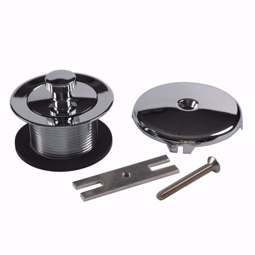 Picture of Lift and Turn Bathtub Trim Kit with One-Hole Faceplate and Conversion Bar, Chrome Plated