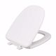 Picture of White Square Front Plastic Toilet Seat, Closed Front with Cover to fit Eljer® Emblem, Slow-Close, Elongated