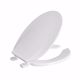 Picture of White Light Duty Plastic Toilet Seat, Open Front with Cover, Elongated