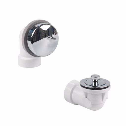 Picture of Lift and Turn PVC Schedule 40 Half Bath Waste Kit with Quick Test, Chrome Plated