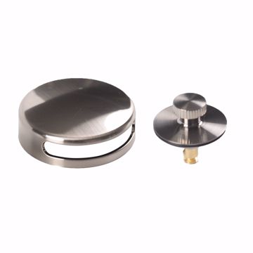 Picture of Snap-On Bathtub Faceplate with Lift and Turn Stopper, Brushed Nickel