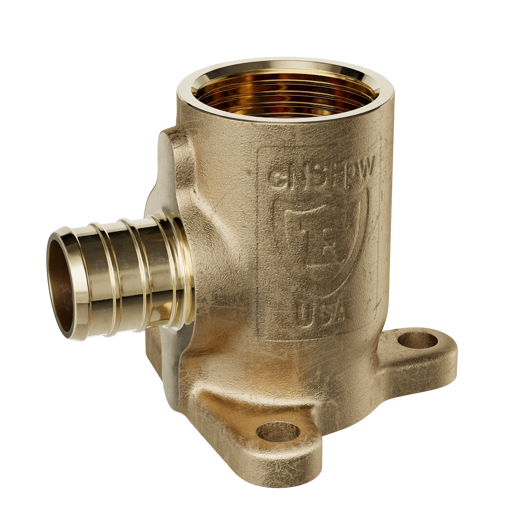 Picture of 3/4" F1807 x FIP Brass PEX 90° Drop Ear Elbow, Bag of 5