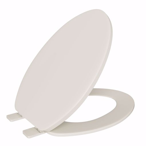 Picture of Bone Standard Plastic Toilet Seat, Closed Front with Cover, Elongated