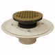Picture of 3" Heavy Duty PVC Drain Base with 3-1/2" Plastic Spud and 6" Nickel Bronze Strainer