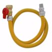 Picture of 5/8" OD (1/2" ID) Gas Connector Assembly, Yellow Coated, 1/2" MIP x 3/4" FIP Ball Valve x 18"