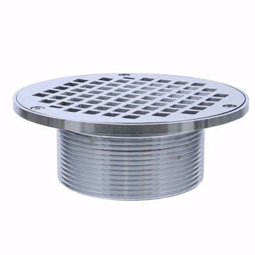 Picture of 3-1/2" IPS Metal Spud with 6" Chrome Plated Round Strainer