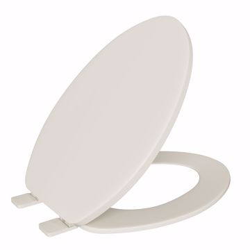 Picture of Bone Standard Plastic Toilet Seat, Closed Front with Cover, Elongated