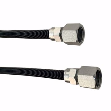 Picture of 3/8" OD (1/4" ID) X 18" Long, 1/2" Female Pipe Thread X 1/2" Female Pipe Thread, Black Coated Corrugated Stainless Steel Gas Connector