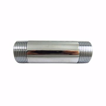 Picture of 1" x 4" Chrome Plated Brass Pipe Nipple