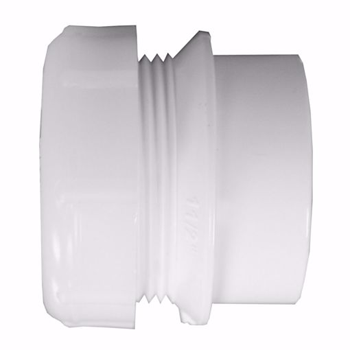 Picture of 1-1/2" x 1-1/4" PVC Male Trap Adapter with Plastic Nut