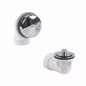 Picture of Lift and Turn PVC Schedule 40 Half Bath Waste Kit, Fine Thread, with Quick Test, Chrome Plated