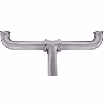 Picture of 1-1/2" x 16" Chrome Plated Brass Direct Connection Center Outlet Waste 20 Gauge