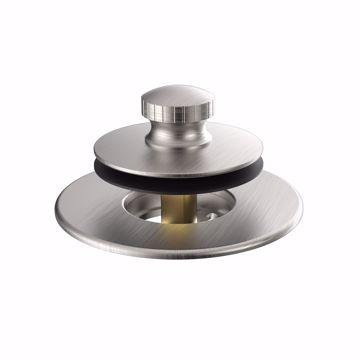 Picture of Lift and Turn Brass Tub Stopper and Trim Ring, Brushed Nickel