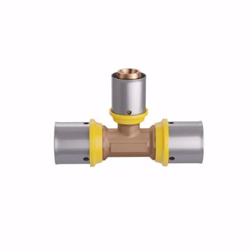 Picture of 32 mm (1" eq.) x 32 mm (1" eq.) x 26 mm (3/4" eq.) PEXALGAS® Reducing Tee