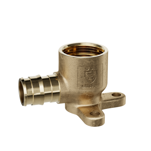 Picture of 1/2" F1960 x FIP Brass PEX 90° Drop Ear Elbow, Bag of 25