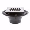 Picture of 2" x 3" PVC Shower Drain with 2" PVC Spud and 4" Square Stainless Steel Snap-In Strainer