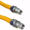 Picture of 5/8" OD (1/2" ID) X 18" Long, 3/4" Male Pipe Thread X 3/4" Male Pipe Thread, Yellow Coated Corrugated Stainless Steel Gas Connector