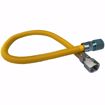 Picture of 1/2" OD (3/8" ID) X 18" Long, 1/2" Female Pipe Thread X 3/8" Female Pipe Thread, Yellow Coated Corrugated Stainless Steel Gas Connector