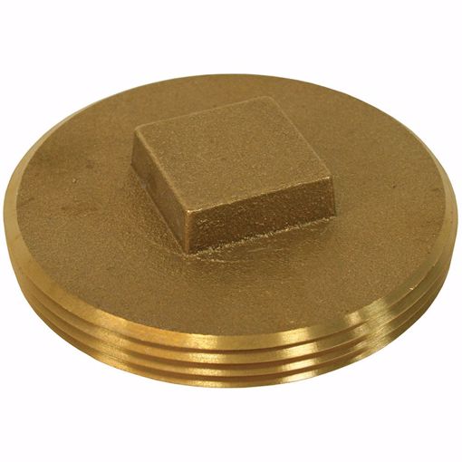 Picture of 2" Raised Head Brass Cleanout Plug