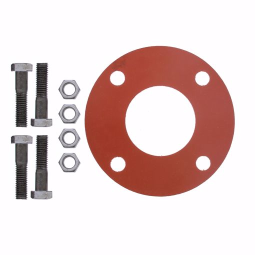 Picture of 3" Red Rubber Full Face Gasket Kit, 5/8" x 3" Bolt Size