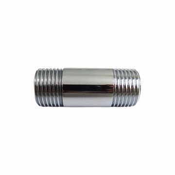 Picture of 1/2" x 1-1/2" Chrome Plated Brass Pipe Nipple