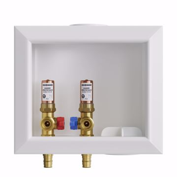 Picture of Washing Machine Box, Quarter Turn Right Outlet with Water Hammer Arrestor, 1/2" PEX F1960 Connection