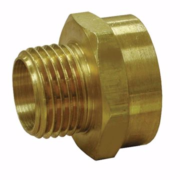 Picture of 3/4" FHT x 1/2" FIP Brass Garden Hose Adapter