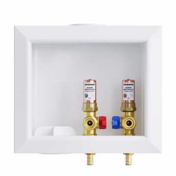 Picture of Washing Machine Box, Quarter Turn Left Outlet with Water Hammer Arrestor, 1/2" PEX F1807 Connection